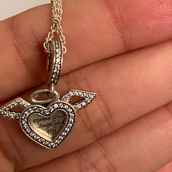 Silver necklace and charm from pandora - Picture 10 of 13